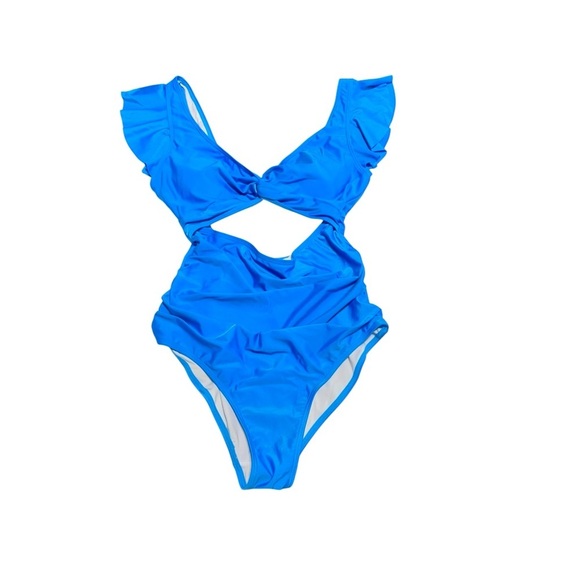 Charmo Ruffled One Piece High Cut Bathing Suits Backless Monokini Swimwear - Picture 7 of 9